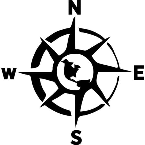 MIGNATIS - North South East West Compass Sticker Sticking Mural Art Decal For Car Window Loptop Decoration Vinyl Stickers Waterp