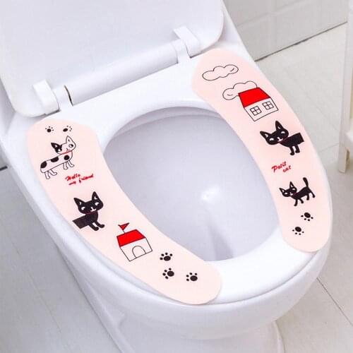 Cartoon Toilet Seat Cushion Household Toilet Stickers Washable Cushion Seat Cover Waterproof Thick Plush Four Seasons Paste