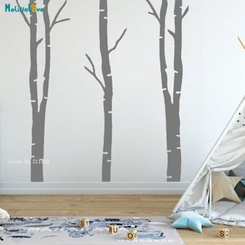 Tree Branch Wall Stickers Decal Home Decor Simple Design Three Trees Living Room Large Size Self-adhesive Murals Cool YT4514