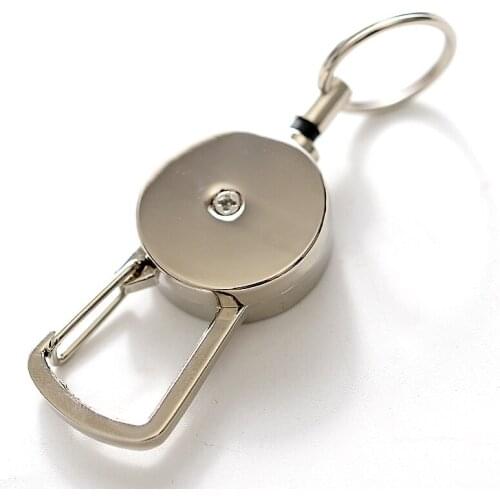 Outdoor Telescopic Wire Rope Key Anti-theft Keychain Tactical EDC Retractable Chain Return Key Ring Holder Steel Rope Keychain