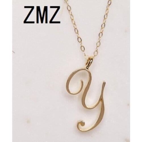 ZMZ 2019 Europe/America popular English letter pendant cute letter Y text necklace gift for mom/girlfriend party jewelry