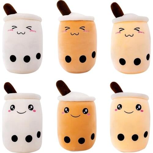 1pcMilk Tea Cup Pillow Plush Toys for Girls Accompany Sleeping Plush Boba Bubble Tea Cup Pillow Cushion Doll Birthday Gifts Toys