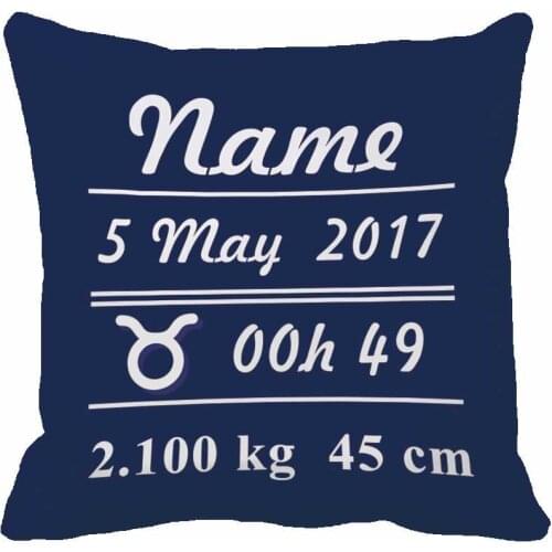 Custom Constellation Throw Pillow Case Baby Boy Birth Data Star Blue Decorative Cushion Cover Perfect Birthday Gift By Lvsure