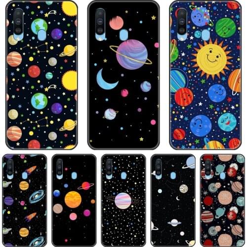 Phone Case Silicone For Samsung Galaxy M10 M20 M30 M40 Star Space Moon Black Cool Back Cover For Samsung Galaxy M40 M30 M20 M10