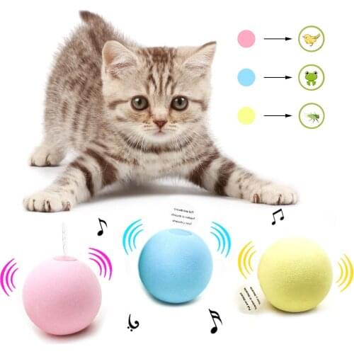 Smart Cat Toys Interactive Ball Catnip Cat Training Toy Pet Playing Ball Pet Squeaky Supplies Product Toy for Cats Kitten Kitty