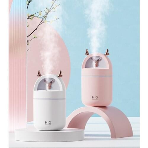 280ml USB Air Humidifier Ultrasonic Essential Oil Diffuser Home Sprayer Office Mist Maker Car Humidificador with LED Night Light