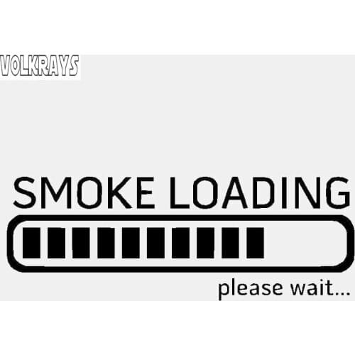 Volkrays Personality Car Sticker Smoke Loading Please Wait Truck Diesel Accessories Reflective Vinyl Decal Black/Silver,4cm*14cm