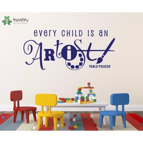 YOYOYU Wall Decal Vinyl Wall Stickers For Kids Room Quotes Every Child Is An Artist Nursery Bedroom Playroom Home Decor DIYSY670