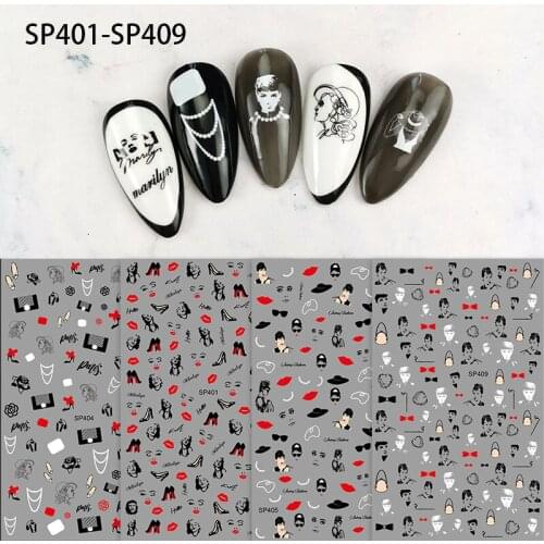 1 Sheet Ins Valentines Day Design Lips Nail Sticker 3D Cute Nail Art Sticker Wraps DIY Decoration Accessories Manicure Decal