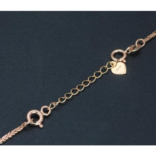 1PCS Real 18k Rose Gold Chain Luck Cable Extended Chain 5.5cmL / 2.16inch (Match Bracelet or Necklace)