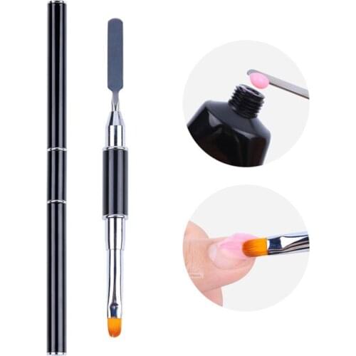 1ps Nail UV gel and push pen double side nail art polish brushes Acrylic Poly Extension Gel Manicure Tools