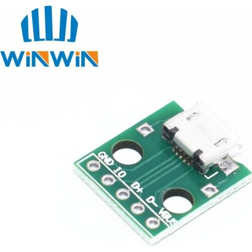 I63 10pcs MICRO USB to DIP Adapter 5pin Female Connector B Type PCB Converter