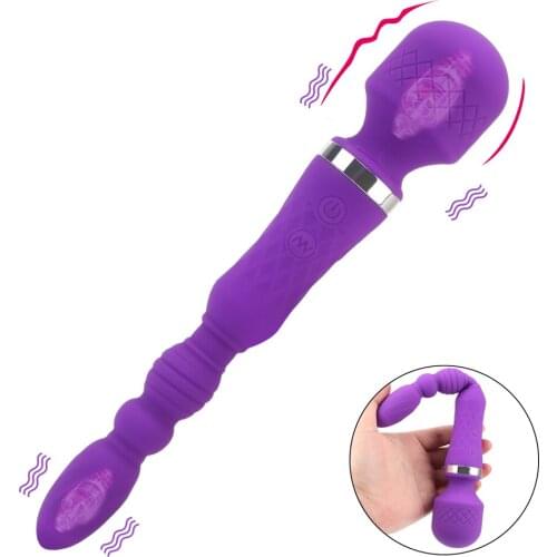 2 In 1 Magic Wand Vibrator For Clitoris Vaginal Massager Vibrating Anal Plug Female Masturbator Women Sex Toys Adult Erotic Shop