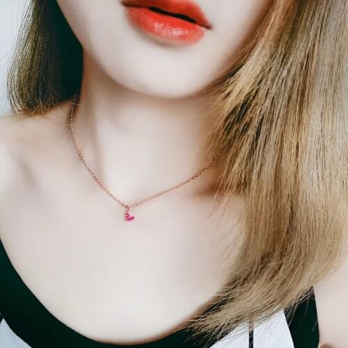 2018 Hot Sale Korean Style Sweety Heart Pendant Necklace Choker Rhinestone Temperament For Women Kolye Collares Accessories Gift