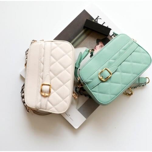 OUSSON 2021 New Design Small Square Leather Bag Exquisite Female Retro Crossbody Bag For Woman