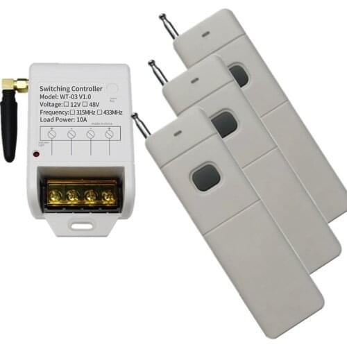 3KM High Power DC 12V-48V 24V 36V 30A 1 CH 1CH RF Wireless Remote Control Switch System Receiver+Transmitter
