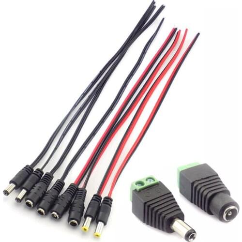 5.5*2.1mm DC Power Supply Jack Male Female Plug Connector 12V Wire Adapter Cable for CCTV Camera LED Strip Light