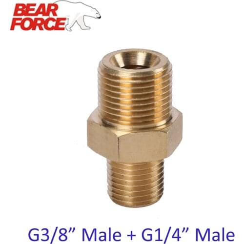 High Pressure Washer Car Washer Brass Connector Adapter G1/4 Male + G3/8 Male