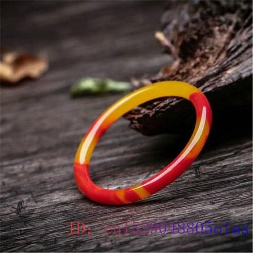 Colour Jade Bangle Bracelet Gifts Chinese Natural Charm Amulet Jadeite Carved Fashion Jewelry