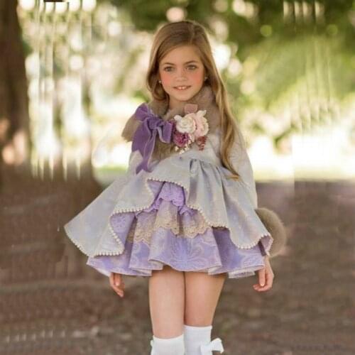 Spanish Customized Children Girls Lolita Princess Party Dress Autumn Winter Dress Flower Girl Dresses Toddler Girl Fall Clothes