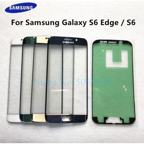 For Samsung Galaxy S6 Edge G925 G925F S6 G920 G920F LCD display outer touch panel screen glass replacement Front Glass Lens