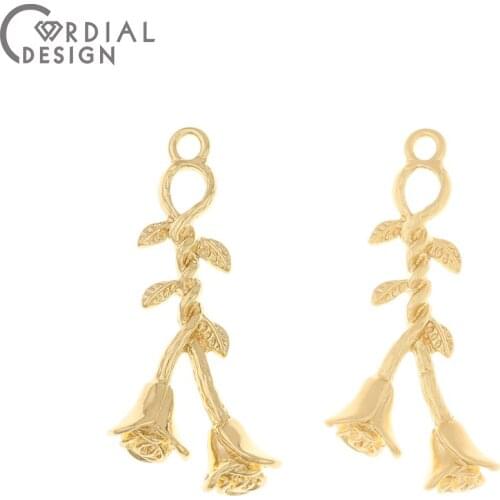 Cordial Design 100Pcs 15*34MM Jewelry Accessories/DIY Pendant/Flower Shape/Hand Made/Jewelry Making/Charms/Earring Findings