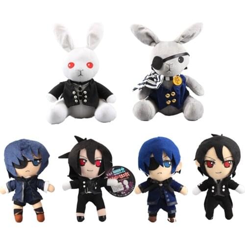Anime Black Butler Ciel Sebastian Michaelis Figure Toy Stuffed Dolls 18-30cm JP Cartoon Soft Dolls