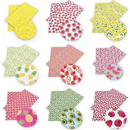 Fruit Faux Synthetic Leather Fabric For Bow-knot Bags Wallet Earring Phone Case Scrapbook DIY,1Yc18486