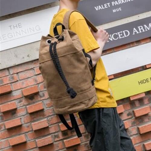 Canvas Drawstring Backpack For Men Travel Rucksack Vintage Painter Backpack Bags Outdoor Gym Basketball Bag Badminton Backpacks