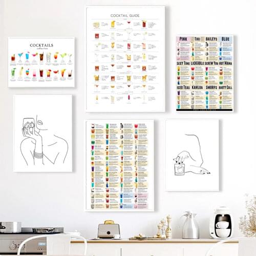 XXX Cocktail Poster Canvas Painting Bar Pub Wall Decor X Rated Drinks Guide Prints Man Cave Wall Art Picture Kitchen Decoration