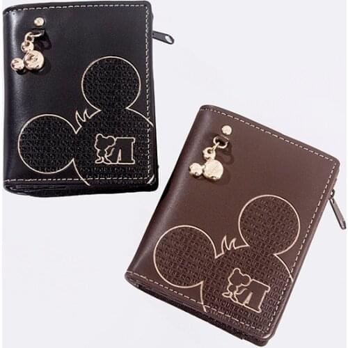 Disney cartoon Mickey mouse plush wallet girl short fashion ins cute cartoon girl heart new coin purse