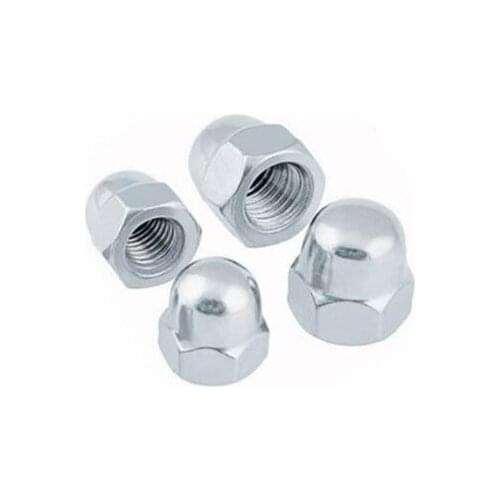 M10 M12 M14 M16 M18 M20 cap nuts round head hex decorative acorn female screw blind hole thread pitch galvanized steel 10pcs
