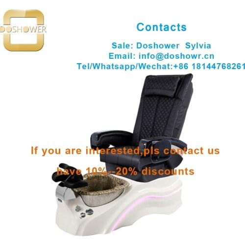 Nail spa massage chair with LED foot spa base for luxury pedicure chair