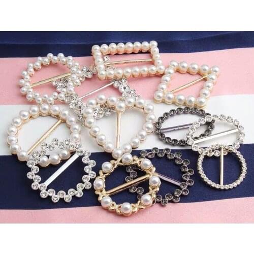 Metal Button T-shirt Pearl Corner Knotted Buttons Women Shirt Adjustment Buckles Clothes Waist Buckle Accessories