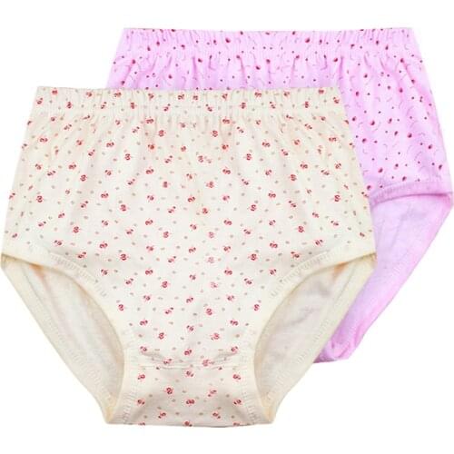 Underwear Women Plus Size Panties for Mother Briefs High Waist Lingeries Calcinha Cotton Shorts Underpants Print Intimates