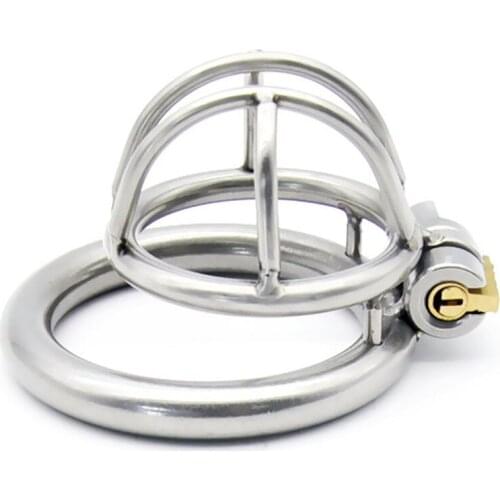 New type male short cock cage stainless steel metal chastity device penis lock bondage cages sex toys for men cb6000s devices