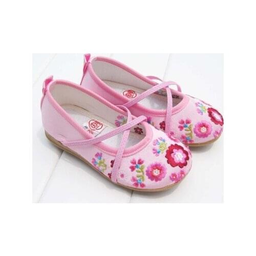 Girls' Shoes Beijing Cotton-made Embroidered Shoes Kids' Shoes for Dance Princess Shoes