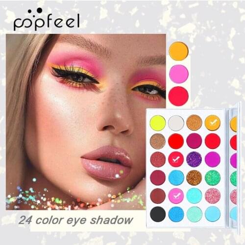 24 Colors Highly Pigmented Eye Makeup Palette Matte Shimmer Metallic Eyeshadow Pallet Long Lasting Blendable Cosmetics Gift Kit