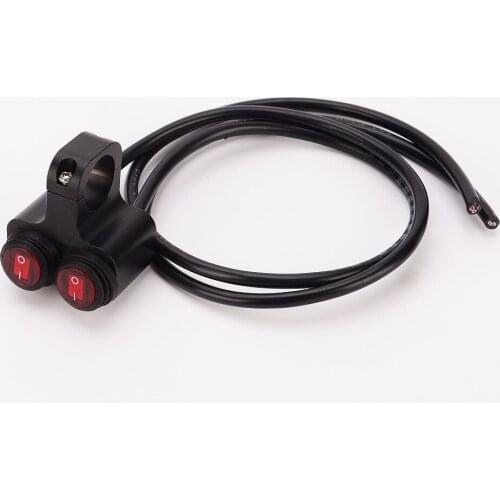 Motocycle Alloy 7/8" Handlebar Refit Waterproof 2 Button Control Red Indicator Switch