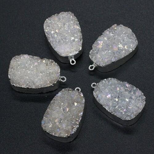 Natural Stone Pendant Crystalline Germ Rectangle Stone For DIY Necklace Handiwork Sewing Craft Jewelry Accessory Making