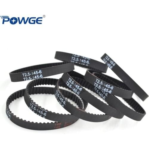 POWGE 10pcs T2.5 Timing belt Perimeter 105 120 130 145 150 Width 6mm Teeth 42 48 52 58 60 Rubber synchronous belt T2.5X120 loop