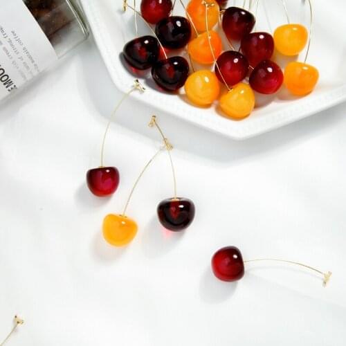 Romantic Cute Stud Earring For Women Handmade New Arrival 3 Color Acrylic Cherry Earring Handmade Date Gift Jewelry