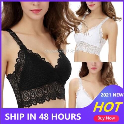 Sexy Lace Women Bralette Bra Bustier Crop Tops Black Cropped Blusas Vest Halter Tank