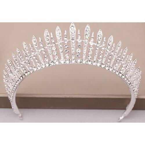Silver Color Crystal Wedding Tiaras And Crowns Women Rhinestone Headpiece Bridal Princess Diadems Hair Jewelry Fashion Headdress