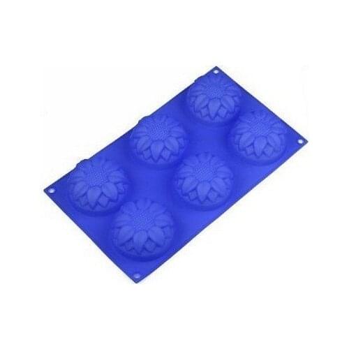 6 SunFlowers Silicone Cake Baking Mold Cake Pan Muffin Cups Handmade Soap Moulds Biscuit Chocolate Ice Cube Tray DIY Mold