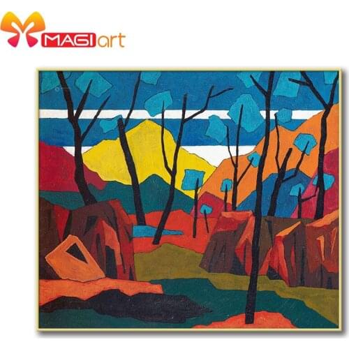 Cross stitch kits Embroidery needlework sets 11CT water soluble canvas patterns 14CT Red rock forest-NCMS054