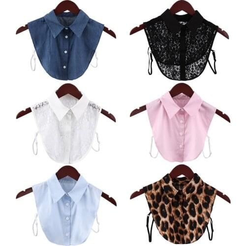 Women Detachable Lapel Shirt Fake Collar Fashion Solid False Blouse Top Men Women Cotton Lace False Collar Clothing Accessories