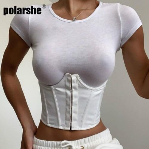 Womens Corset Waist Belt Underbust Corset Vintage Solid Color Black White Sexy Elastic gorset Body Belt Slimming Shapers