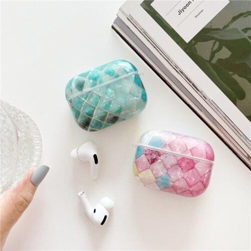 Hard pc colorful mermaid fish scale bluetooth wireless earphone cover for apple airpods pro charging case