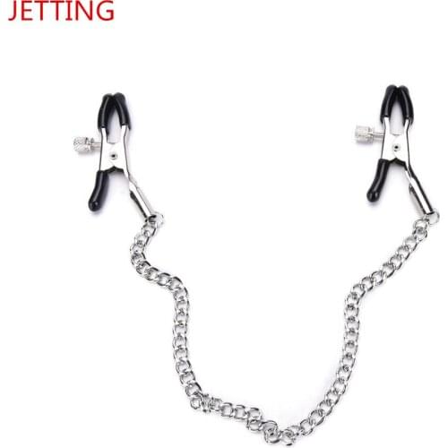 Sex 1 Pair Slaves Nipple Clamps Stainless Steel Metal Chain Nipple Milk Clips Breast Clip Sex Toys Butterfly Style for Couples